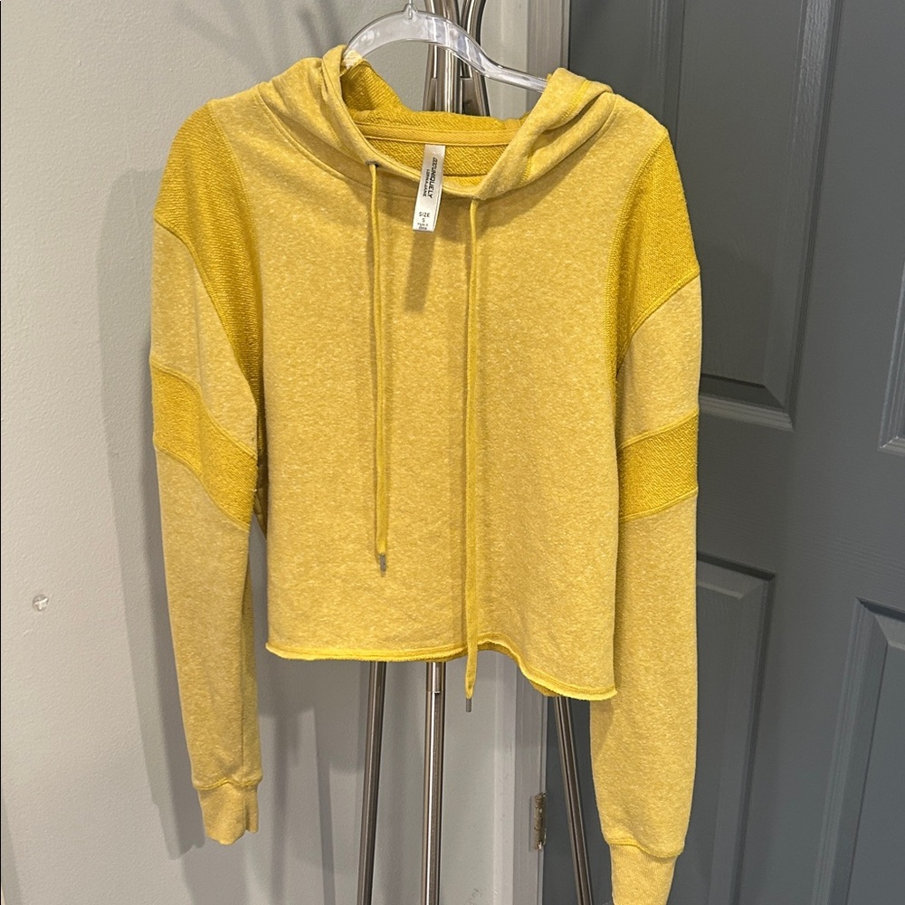 Lorna Jane Yellow Cropped Hoodie